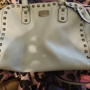 Elegant Sky Blue Studded Satchel